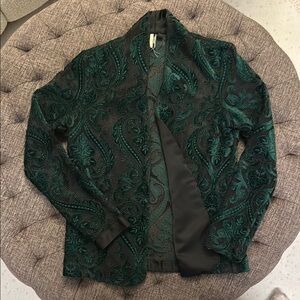 Elegant Green Paisley Women's Jacket